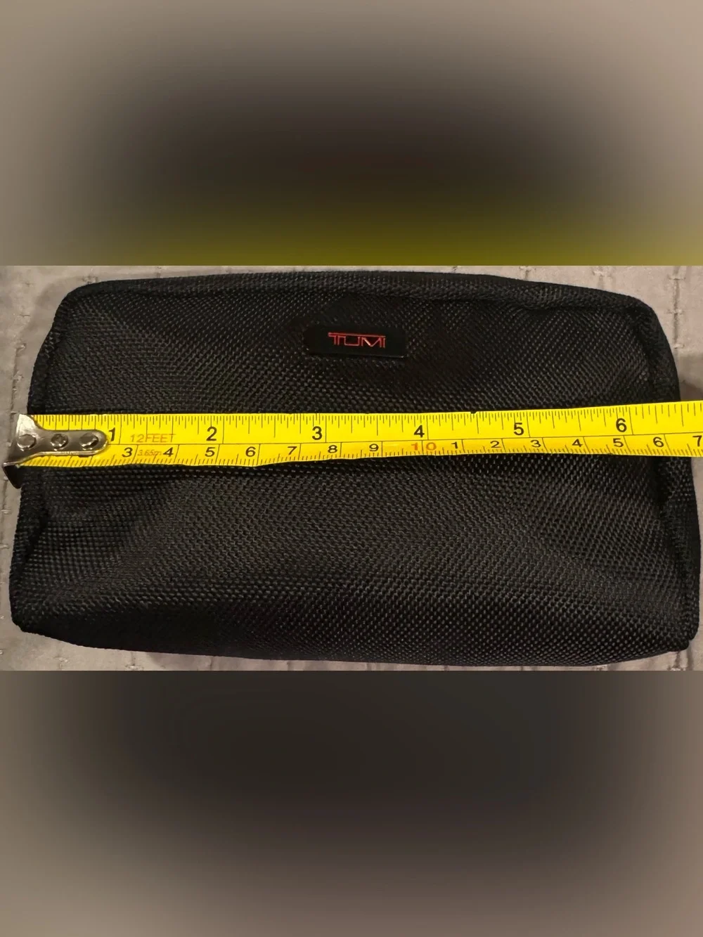 Tumi Black Toiletry Pouch with Red Logo Delta Airlines